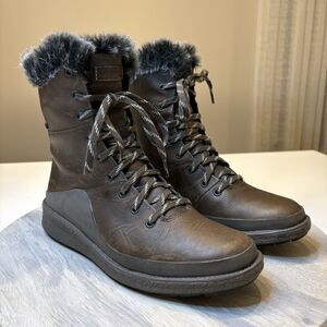 Women's Merrell Tremblant Ezra Lace Polar Waterproof Brown‎ Leather Boots Size 8
